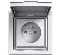 Schneider Electric, SC5EPH2803321, Schneider Electric Presa di corrente con coperchio a cerniera, IP44, Asfora completo a filo