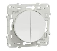 Schneider Electric SC5S52A214 - Doppio interruttore o deviatore unipolare, Odace 230 V, colore: Bianco