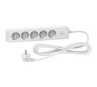 Schneider Electric SC5ST9353W - Prolunga multipresa 5 prese 2P+T, 3 m, colore: Bianco
