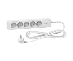 Schneider Electric SC5ST9353W - Prolunga multipresa 5 prese 2P+T, 3 m, colore: Bianco
