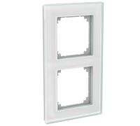 Schneider Electric Telaio, Exxact, Solido, Vetro, 2 scomparti, Verticale, Orizzontale, Montaggio, Bianco Cristallo WDE004036 Bianco Cristallo