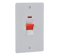 Schneider Electric Ultimate Flat Plate GU4221WPW, doppio polo, 50 AX, GU4221WPW, laccato bianco con inserto bianco