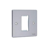 Schneider Electric Ultimate Low Profile - Piastra singola Euro modulo GU8550BC in cromo spazzolato