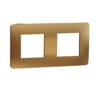 Schneider Electric - Unica Studio Metallo N - Piastra di finitura - Rame bordato Antracite - 2 posti - NU280458M