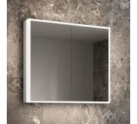 Schneider PREMIUM Line Ultimate LED armadio a specchio illuminato, 2 porte a doppio specchio, 825x73,3x15,8cm, 182.080., Versione: Standard UE/corpo anodizzato argento