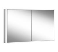 Schneider PREMIUM Line Ultimate LED armadio a specchio illuminato, 2 porte a doppio specchio, 1225x73,3x15,8cm, 182.120., Versione: Standard UE/corpo anodizzato argento