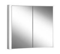 Schneider PREMIUM Line Ultimate LED armadio a specchio illuminato, 2 porte a doppio specchio, presa a destra, 625x73,3x15,8cm, 182.064., Versione: Standard UE/corpo anodizzato argento