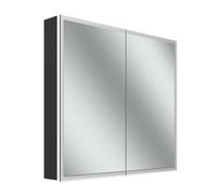 Schneider GLOW D2W armoire de toilette, 2 portes 40/40cm, 813x136x736mm, éclairage circulaire, Dim2Warm, 218.080.01.44, 218.080.01.44, Versione: CH standard/corpo nero opaco