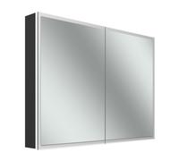 Schneider GLOW D2W armoire de toilette, 2 portes 50/50cm, 1013x136x736mm, éclairage circulaire, Dim2Warm, 218.100.01.44, 218.100.01.44, Versione: CH standard/corpo nero opaco