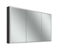 Schneider GLOW D2W armoire de toilette, 3 portes 40/50/40cm, 1313x136x736mm, éclairage périphérique, Dim2Warm, 218.131.02.44, 218.131.02.44, Versione: Standard UE/corpo nero opaco