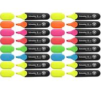Schneider Job 150 - Evidenziatori ricaricabili e resistenti alla luce, confezione da 16 pezzi, colore giallo (3x), arancione, rosa, verde, blu, rosso