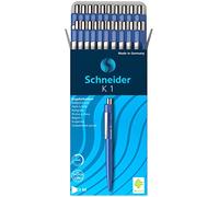 Schneider K 1 739 - Penna a sfera a scatto, inchiostro indelebile, punta media, confezione da 20 pezzi, colore: blu