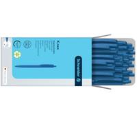 Schneider K.neo - Penna a sfera, 50 pezzi, blu | Alloggiamento in 53% materiale riciclato, indelebile secondo ISO 12757-2, sistema di ricarica Plug+Play, prodotto in Germania