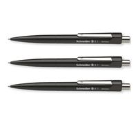 Schneider K1 - Penna a sfera a scatto, tratto medio, inchiostro nero, confezione da 3