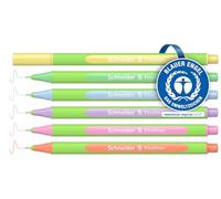 Schneider Line-Up Pastell Fineliner (tratto 0,4 mm, in plastica a base biologica, premiata con l'angelo blu), 6 pezzi, colori assortiti