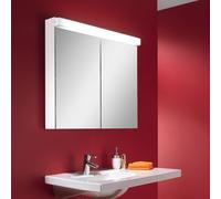 Schneider LOW Line Armoire de toilette LED, 2 portes 45/45cm, 895x120x756, éclairage en haut, 4000K, 151.290.01.02, 151.290.01.02, Versione: CH standard/bianco corpo/4000K