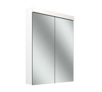 Schneider LOW plus LED Armoire de toilette, 2 portes 30/30cm, 595x120x747mm, prise à gauche, éclairage en haut, 172.063.02.02, 172.063.02.02, Versione: Standard UE/bianco corporeo/4000K
