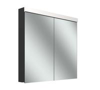 Schneider LOW plus LED armoire de toilette, 2 portes 40/40cm, 795x120x747mm, éclairage en haut, 172.080.01.4401, 172.080.01.4401, Versione: CH standard/nero opaco/3000K