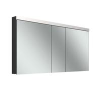 Schneider LOW plus LED Armoire de toilette, 3 portes 60/30/60cm, 1495x120x747mm, éclairage en haut, 172.150.01.4401, 172.150.01.4401, Versione: CH standard/nero opaco/3000K