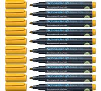 Schneider Marker Pen 130 1-3 mm Permanent Cap-Off-Ink Refillable Pack of 10 Yell