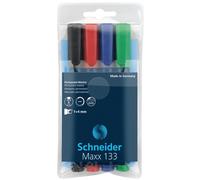 Schneider Maxx 133 Pen Permanent Marker Refillable 1 + 4 mm Assorted Pack of 4