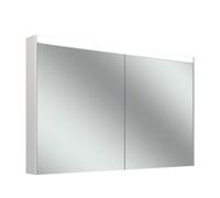 Schneider OBJECT Line Superior LED Armoire de toilette, 2 portes 65/65cm, 1295x123x743mm, éclairage supérieur variable, 3 prises de courant, 205.130.02.02, 205.130.02.02, Versione: Standard UE/bianco