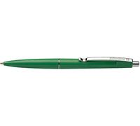 Schneider Office - Penna a sfera con meccanismo a pressione, pennino M, fusto verde, inchiostro verde