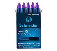Schneider One Change - Cartuccia per penna roller One Change, 1 x 5 pezzi, colore: Viola