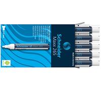 Schneider Maxx 265 - Pennarello a gesso (2 - 3 mm di spessore, lavabile con umido, a base d'acqua, inodore), 10 pezzi, bianco