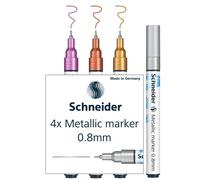 Schneider Paint-It 010 Metallic Marker 0.8mm Set 1-4 Assorted Colours 1 count (P