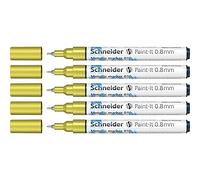 Schneider Paint-It 010 - Pennarello per metallo, spessore tratto 0,8 mm, confezione da 5, colore: Giallo