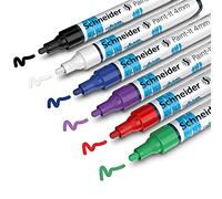 Schneider Paint-It 320 - Set di 6 pennarelli acrilici con punta tonda da da 4 mm, altamente coprente, per quasi tutte le superfici, 6 pezzi