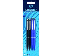Schneider - Penna a sfera K 15, meccanica, M, confezione da 4, 2 nere e 2 blu