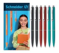 Schneider Penna a sfera K15 media, ricaricabile, multicolore | Ricaricabile, inchiostro impermeabile certificato ISO, clip in metallo resistente, design sottile per ufficio, casa, lavoro