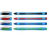 Schneider - Penna a sfera Slider Memo XB, con cappuccio, 4 pezzi, colori assortiti