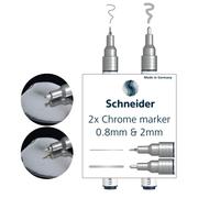 Schneider Pennarello metallico cromato Paint-It 060/061 Penne - Portafoglio, 2 pezzi