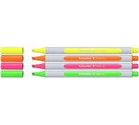 Schneider Pennarello Shine-Up (tratto 1 + 4 mm, in plastica a base biologica, premiato con l'angelo blu), 4 pezzi assortiti