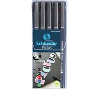 Schneider Pictus Fineliner (tratto: 0,2 e 0,5 mm, penna a pigmenti per documenti, punta rivestita in metallo, cassa in 85% plastica riciclata), colori assortiti, confezione da 5