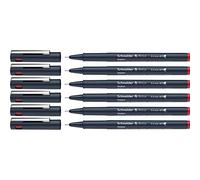 Schneider Pictus Fineliner (tratto 0,4 mm), confezione da 6 pezzi, rosso