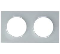 Schneider - Placca di finitura 2 posti interasse 71mm - Grigio - Odace