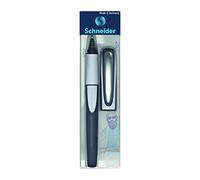 Schneider Ray Cartridge Penna Rollerball, M (Medium), ricaricabile, blu scuro/grigio chiaro, cartuccia d'inchiostro cancellabile blu reale (187803), RS187803