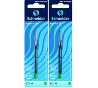 Schneider - Ricarica per penna a sfera Express 735, tratto medio, colore: verde, confezione da 2