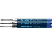 Schneider - Ricarica per penna a sfera Slider 755, tratto extra spesso, 3 pz, inchiostro che non stinge, colore: Blu