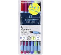 Schneider Schreibgeräte 1 pz. Kugelschreiber Slider Edge XB 6er Etui, sortiert,