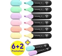 Schneider Schreibgeräte Evidenziatore Textmarker Job Aktion 6+2 Karton-Etui 8