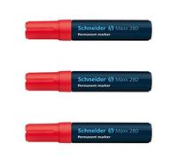 Schneider Set di 3 PENNARELLI permanente Maxx 280 PTE biseau 4 - 12 mm Rosso