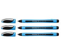 Schneider Slider Memo XB - Penna a sfera con cappuccio, tratto XB, made in Germany, 3 pezzi, colore: Nero