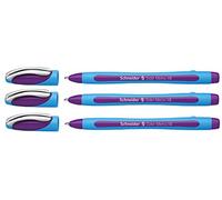 Schneider Slider Memo XB - Penna a sfera con cappuccio, tratto XB, made in Germany, confezione da 3 pezzi, colore: Viola