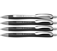 Schneider Slider Rave XB 132584 - Penna a sfera (edizione speciale limitata, 3 x nero, 1 x bianco, Made in Germany) 4 pezzi, colore: Blu