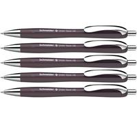 Schneider Slider Rave XB - Penna a sfera (scrittura morbida senza graffiare, per testi lunghi a scuola, università e professione), 5 pezzi, colore penna: blu